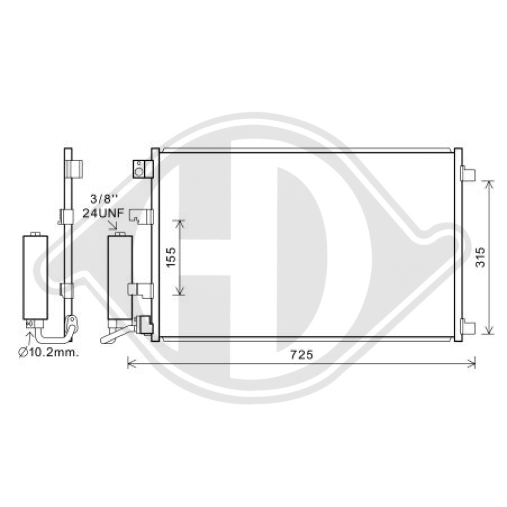92100BB50A KONDENSATOR NISSAN Qashqai 2011-2013>> DCC1978