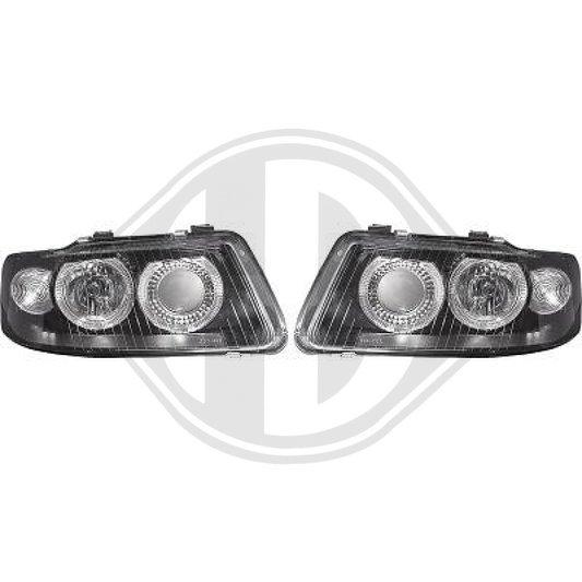 DESIGNSCHEINWERFER SET A3, 00-03     KLARGLAS/SCHWARZ 1030380