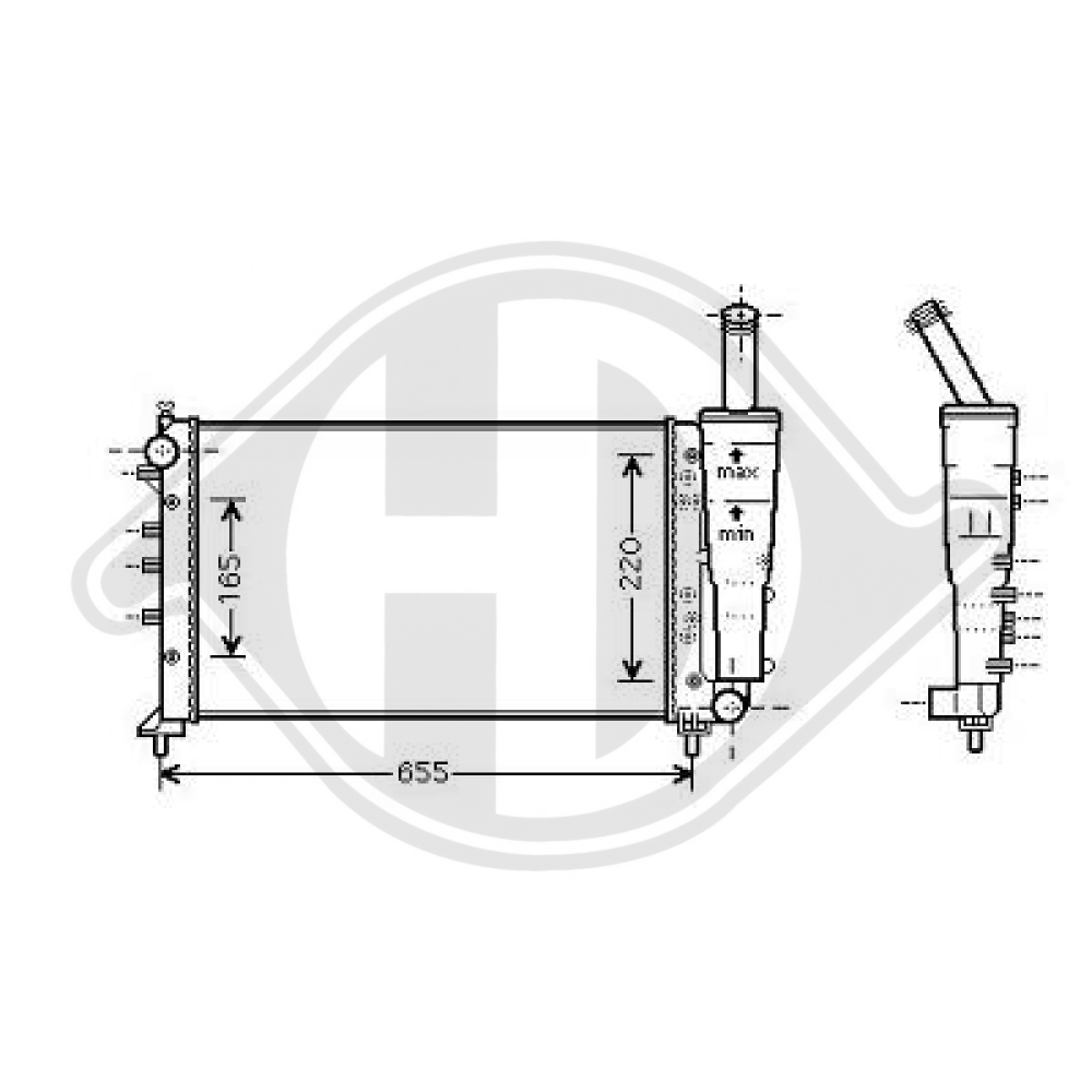 51724188 Kühler Motorkühlung für FIAT PUNTO 188 11/2001->> DCM2013