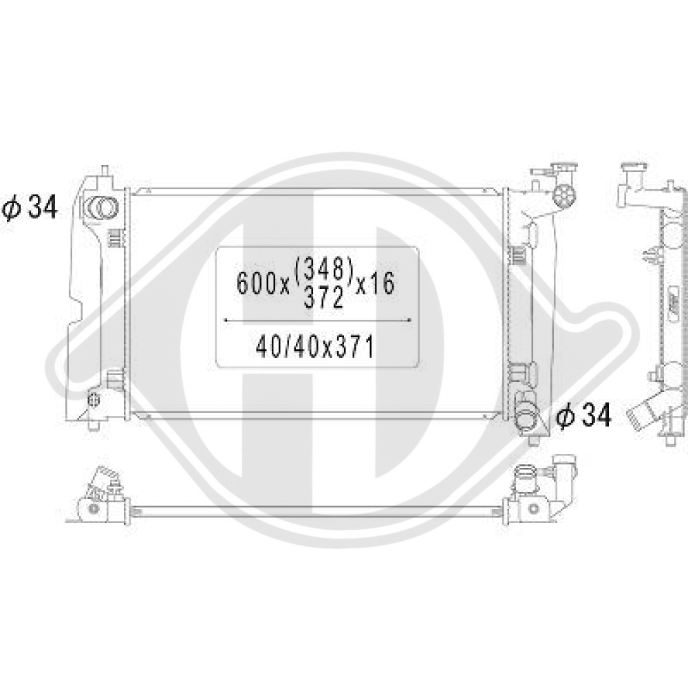 164000D200 Kühler Motorkühlung für TOYOTA COROLLA 01/2002 DCM3232