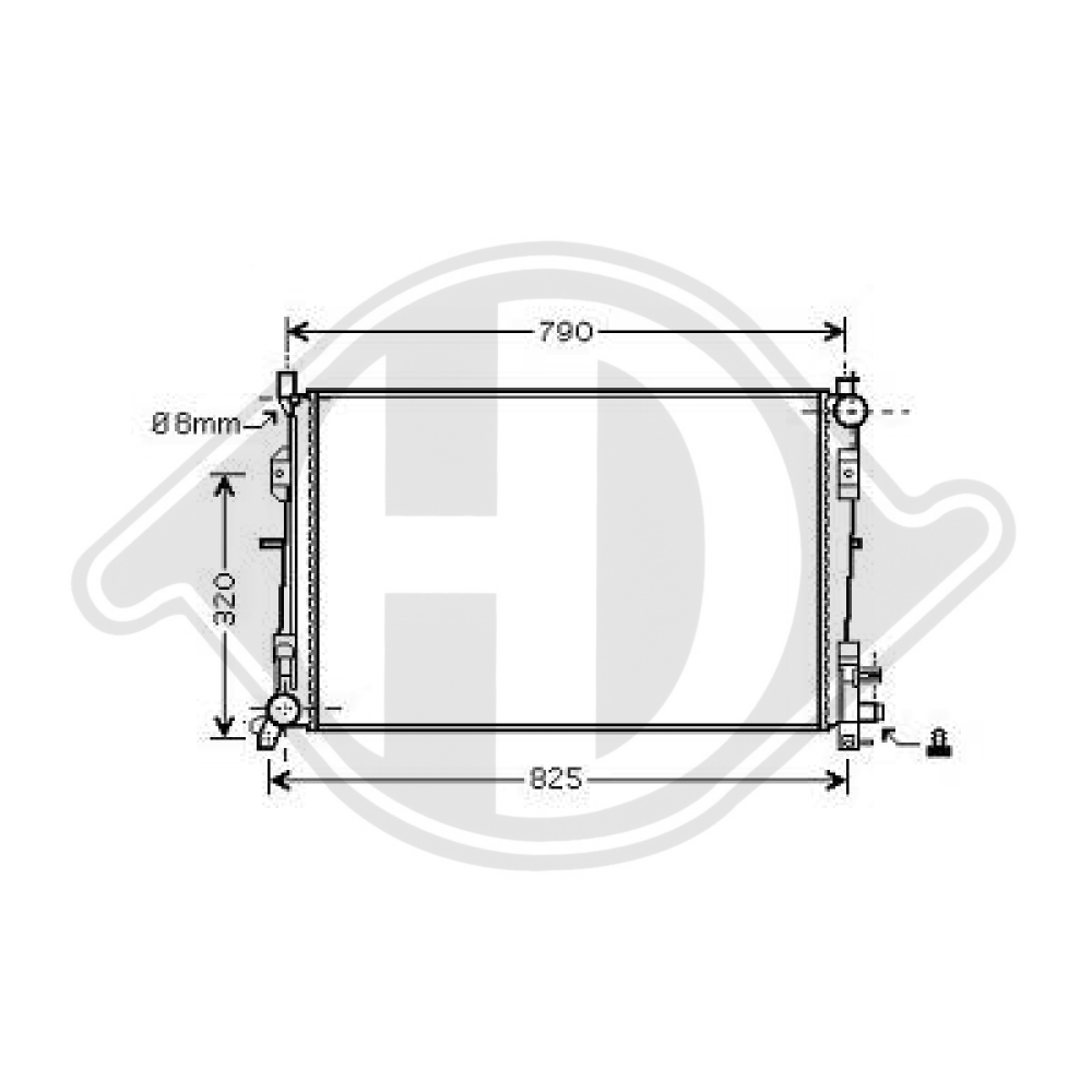 K05142488AA Kühler Motorkühlung für CHRY VOYAGER 06/2002 DCM1629