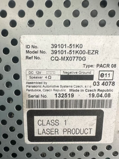 39101-51K0 Autoradio Original Opel Agila B Ohne Code