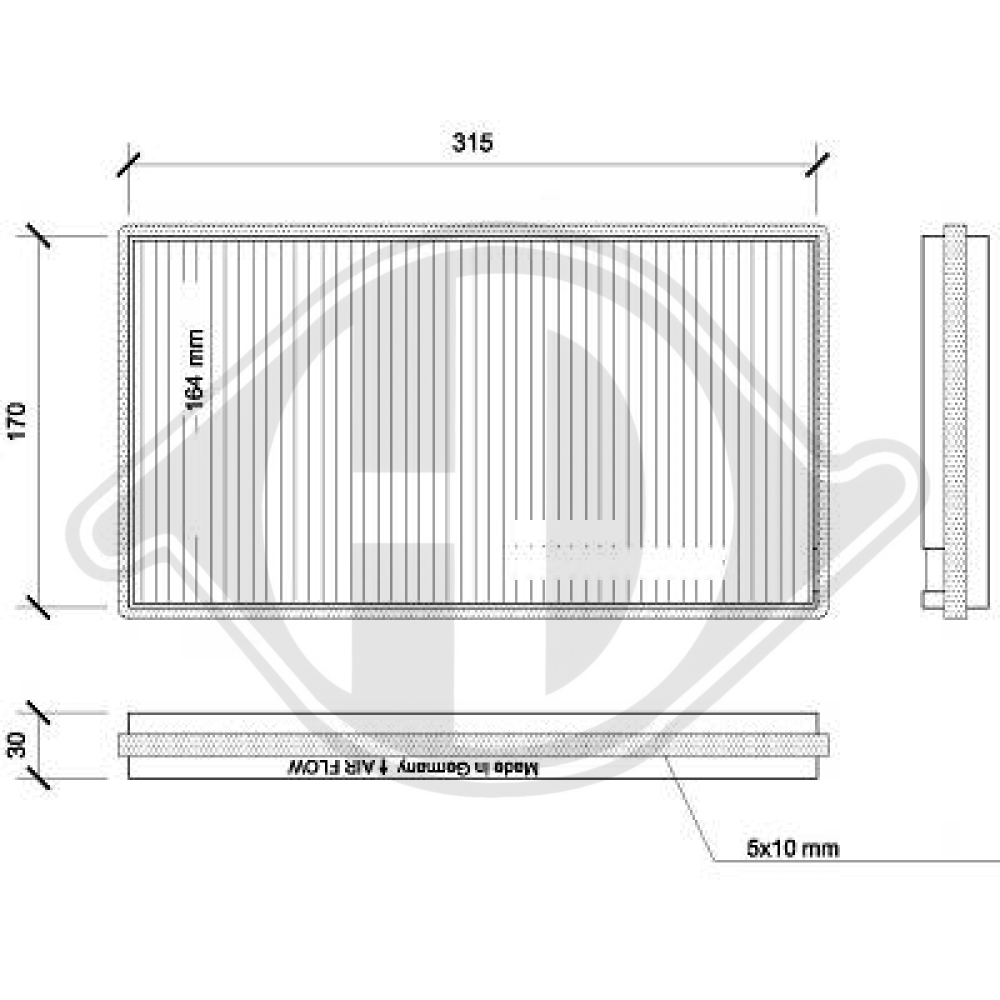 64316935822 INNENRAUMFILTER  BMW E60/E61/E63/E64 DCI0094S