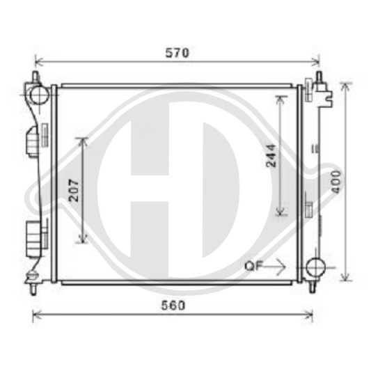 253101R300 Kühler Motorkühlung für KIA RIO 06/2011- 1,1/1,4 D DCM3715