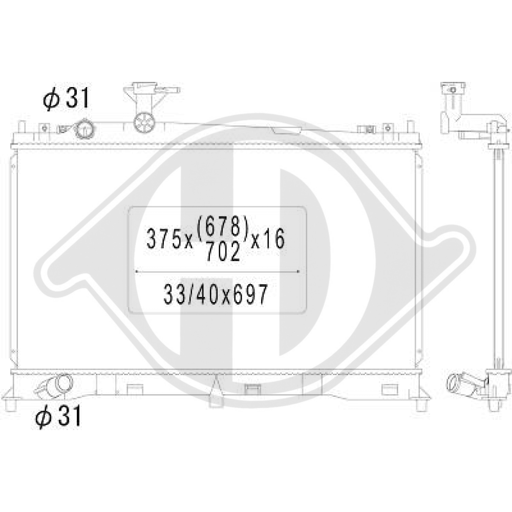 LF1715200 Kühler Motorkühlung für MAZDA 6 06/2002 DCM2249