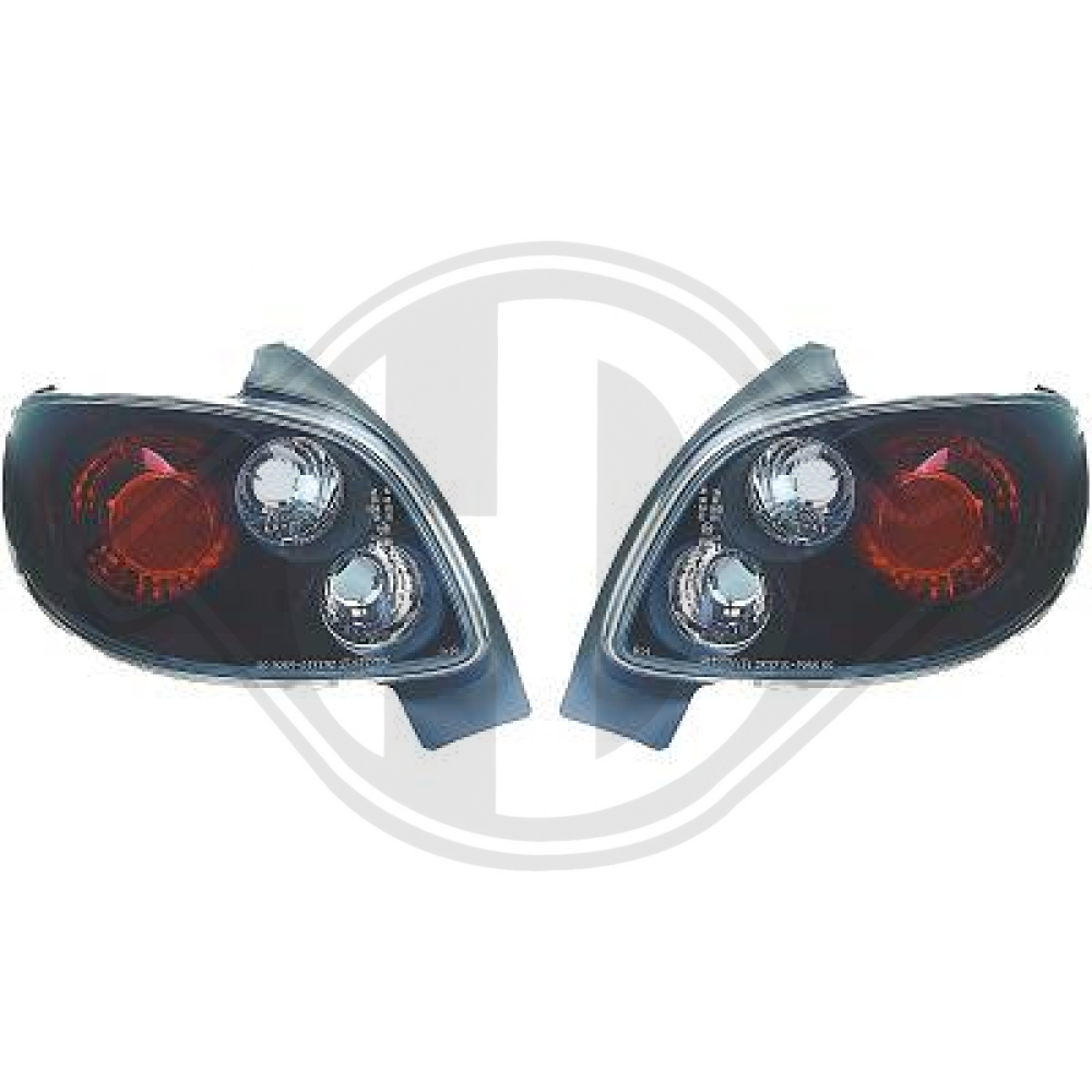 nan DESIGNRÜCKLAMPEN SET  206, 98->>     KLARGLAS/SCHWARZ 4225295