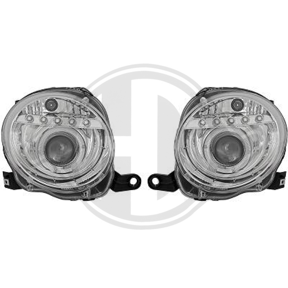 DESIGNSCHEINWERF.SET  500, 07-15       KLARGLAS/CHROM 3405280