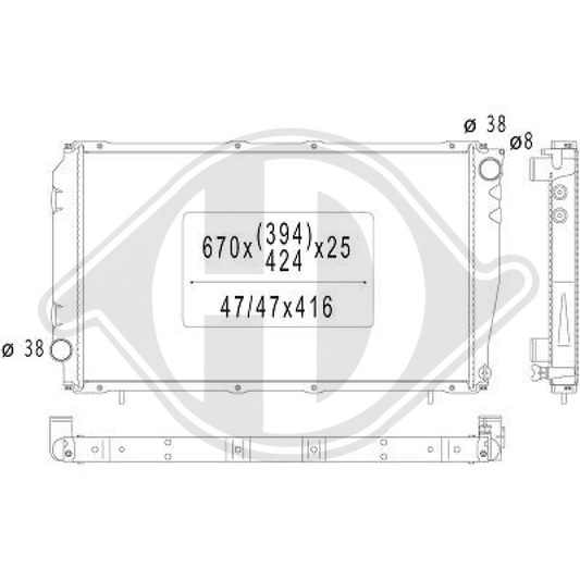45111AA170 Kühler Motorkühlung für SUBA LEGACY I 02/1989 DCM3026