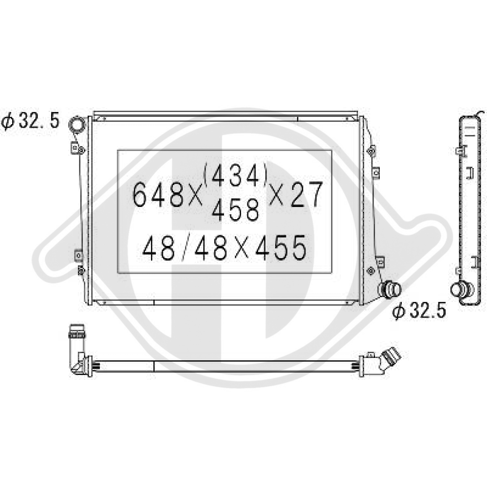 1K0121251AL Kühler Motorkühlung für VW PASSAT/Touran 2,0TDI DCM3446