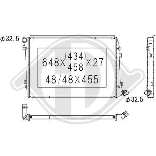 1K0121251AL Kühler Motorkühlung für VW PASSAT/Touran 2,0TDI DCM3446
