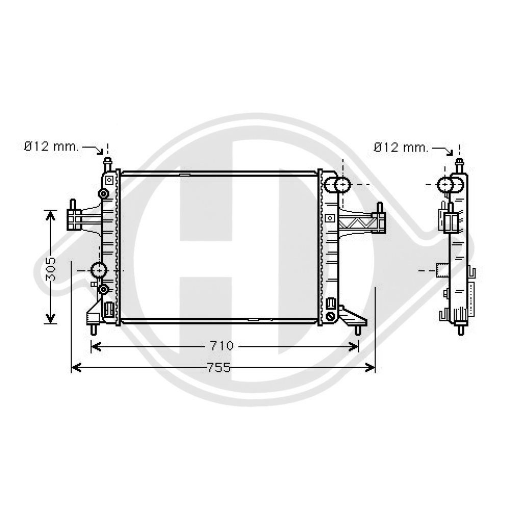 9196691 Kühler Motorkühlung für OPEL CORSA C 09/2000 DCM2641