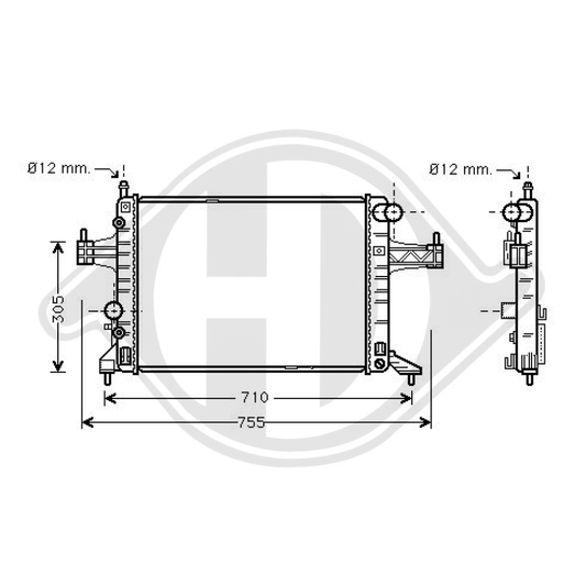 9196691 Kühler Motorkühlung für OPEL CORSA C 09/2000 DCM2641