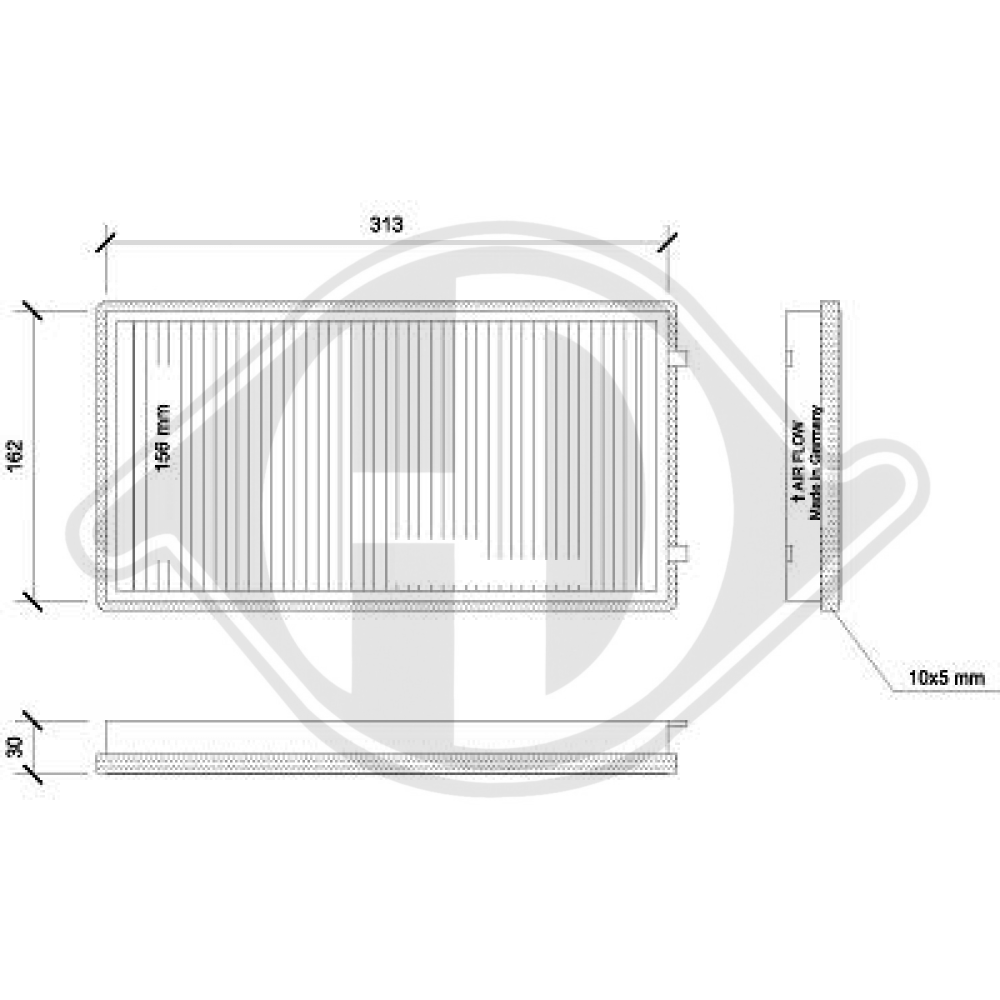 64116921018 INNENRAUMFILTER  BMW E65, E66, E67 DCI0093S