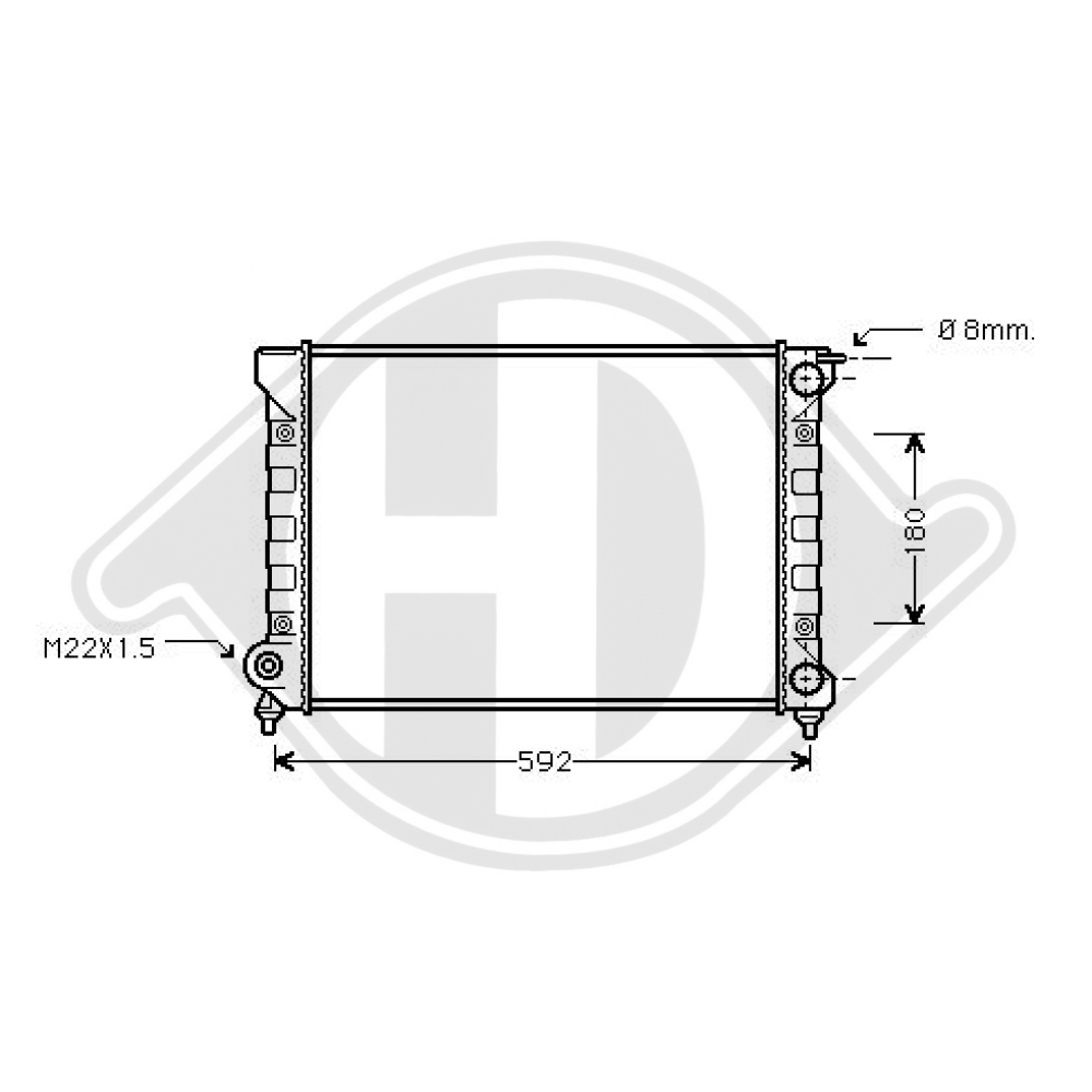 1L0121253B Kühler Motorkühlung für VW GOLF I/II DCM3382