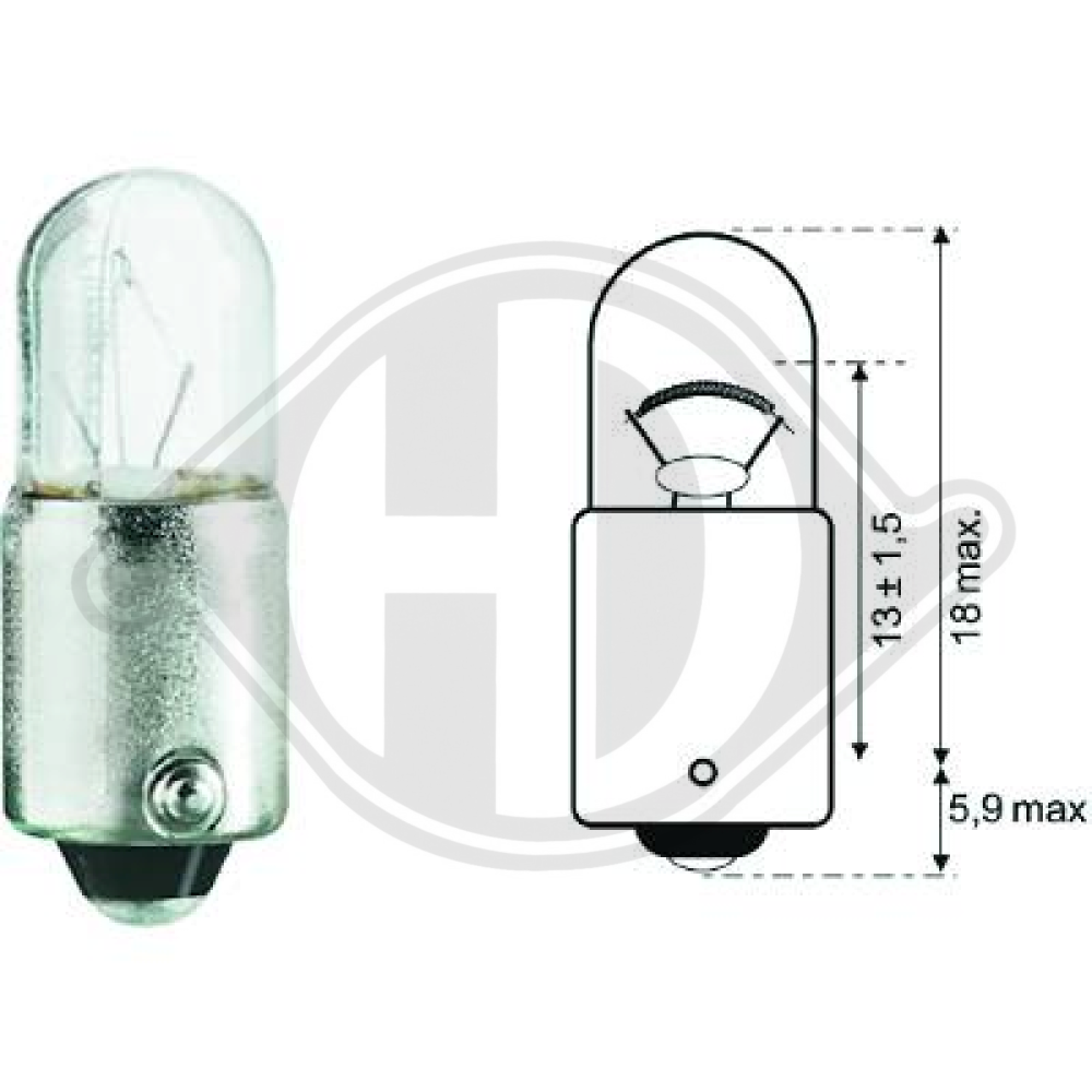 Glühl.(T3W) 12V 3W BA9s (T3W)Glühlampe LID10083