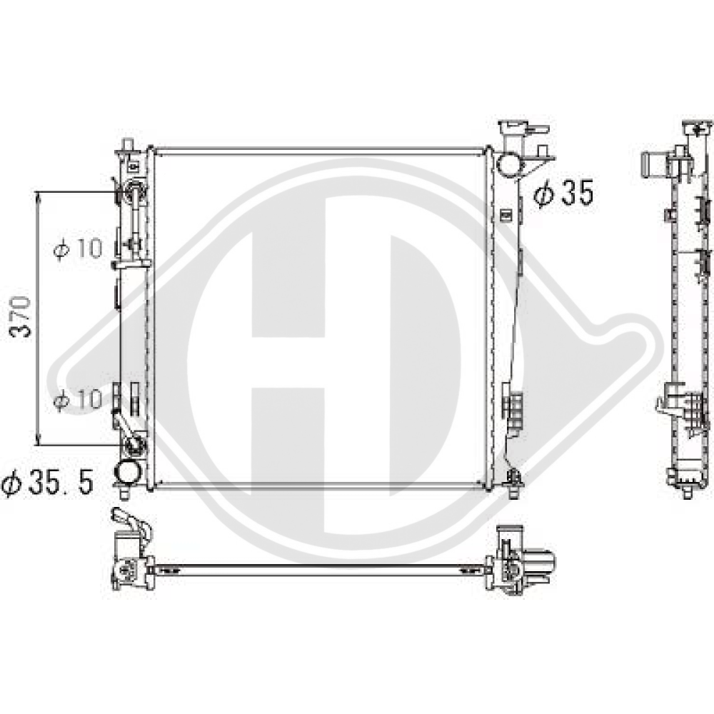 253102S010 Kühler Motorkühlung für HYUNDAI IX35 08/2009 DCM3825