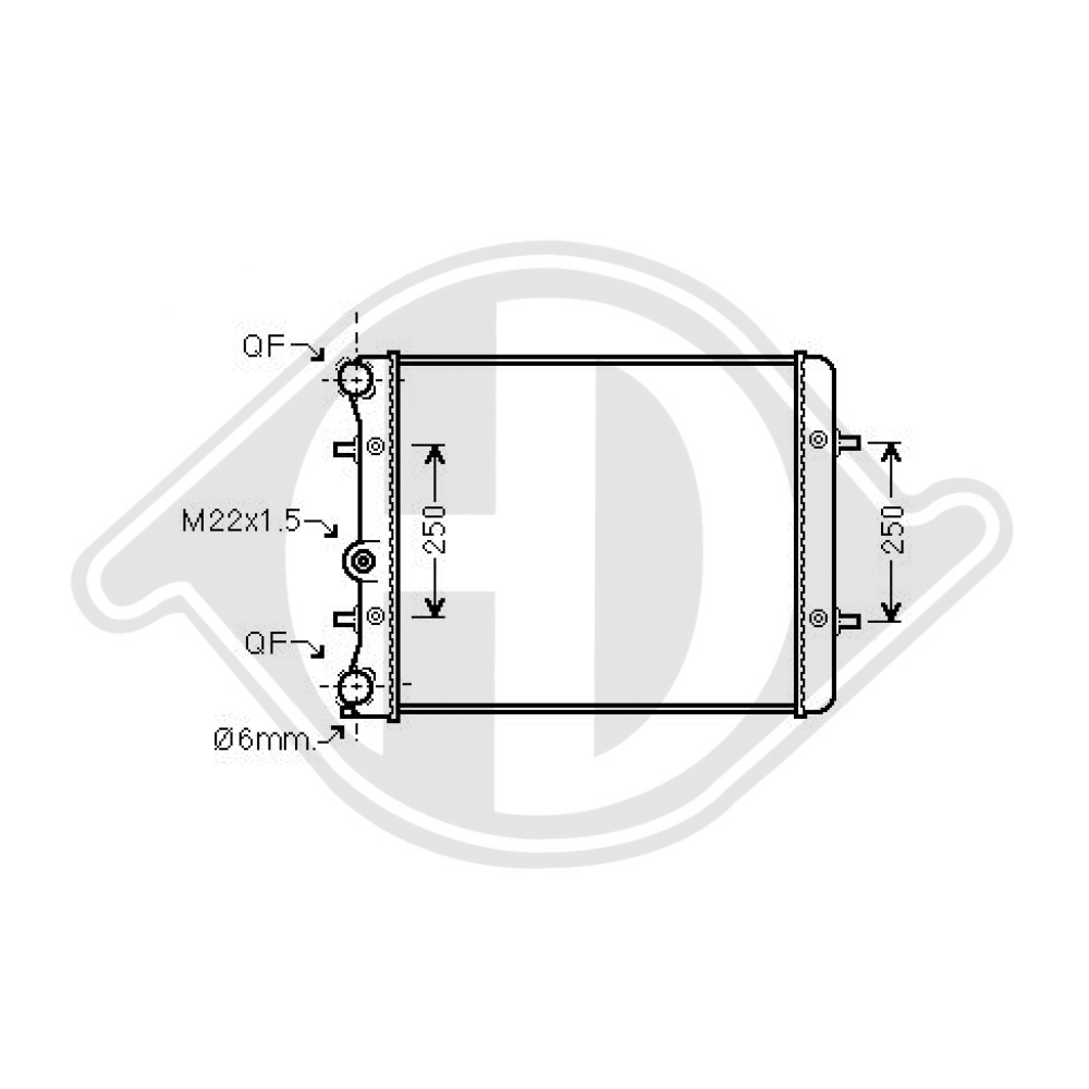 1J0121253AM Kühler Motorkühlung für VW GOLF IV/Bora 1,4/1,6 DCM3426
