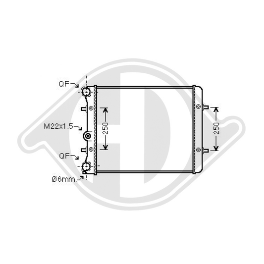 1J0121253AM Kühler Motorkühlung für VW GOLF IV/Bora 1,4/1,6 DCM3426