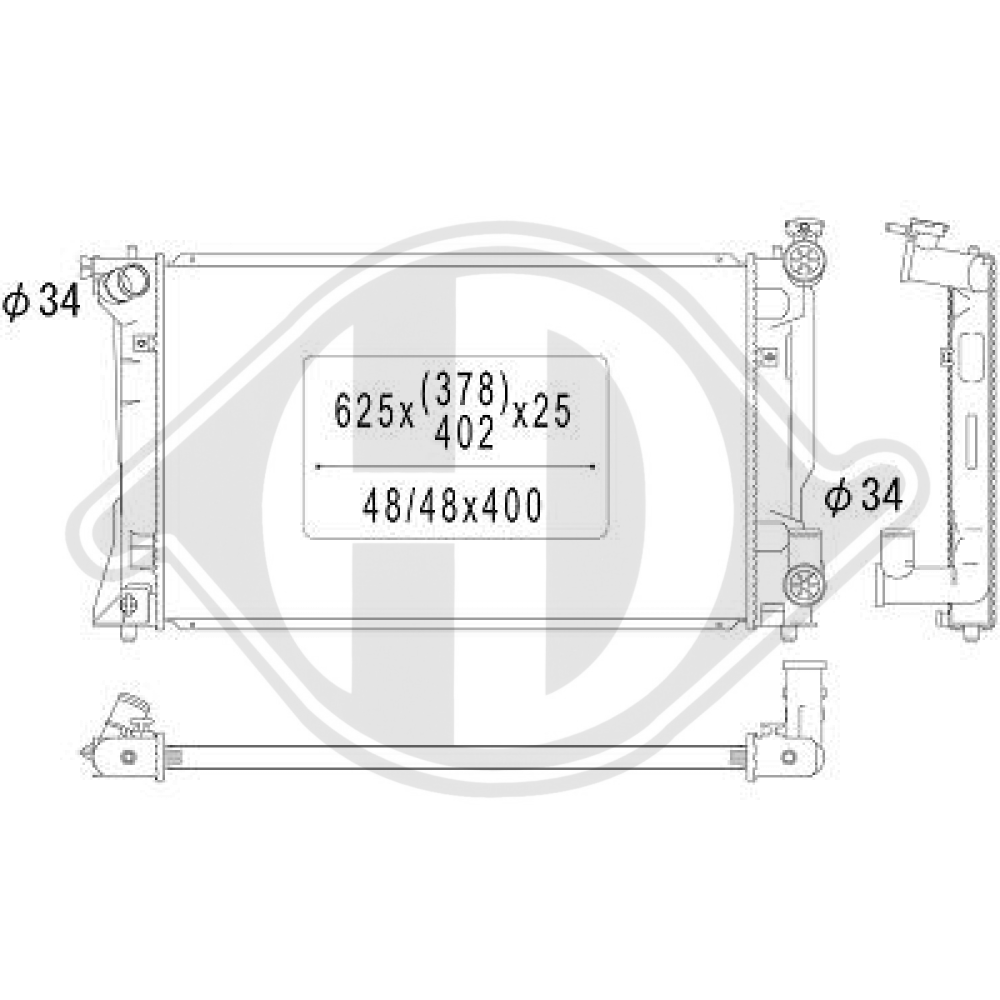 164000H180 Kühler Motorkühlung für TOYOTA AVENSIS 10/2003 DCM3254