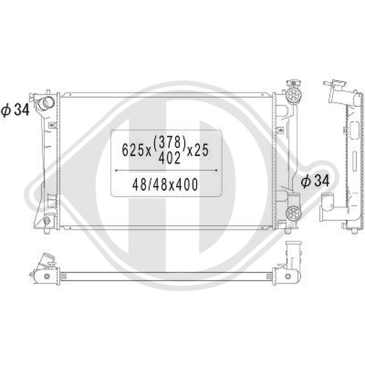 164000H180 Kühler Motorkühlung für TOYOTA AVENSIS 10/2003 DCM3254
