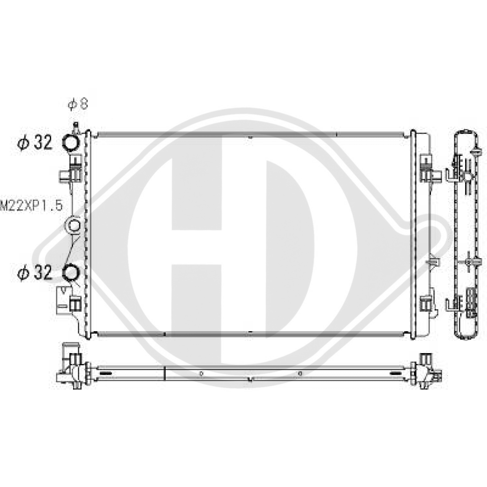 6R0121253D Kühler Motorkühlung für SKODA FABIA / Seat Ibiza DCM3569