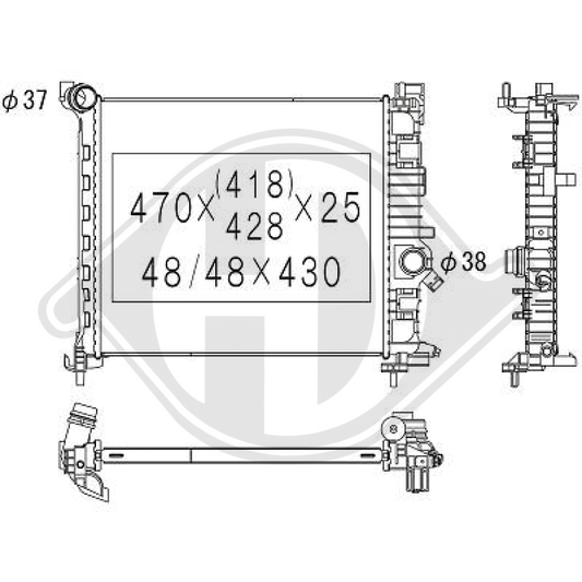 13283247 Kühler Motorkühlung für OPEL MERIVA B DCM2707